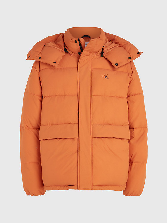 chaqueta de plumas holgada orange de hombre calvin klein jeans
