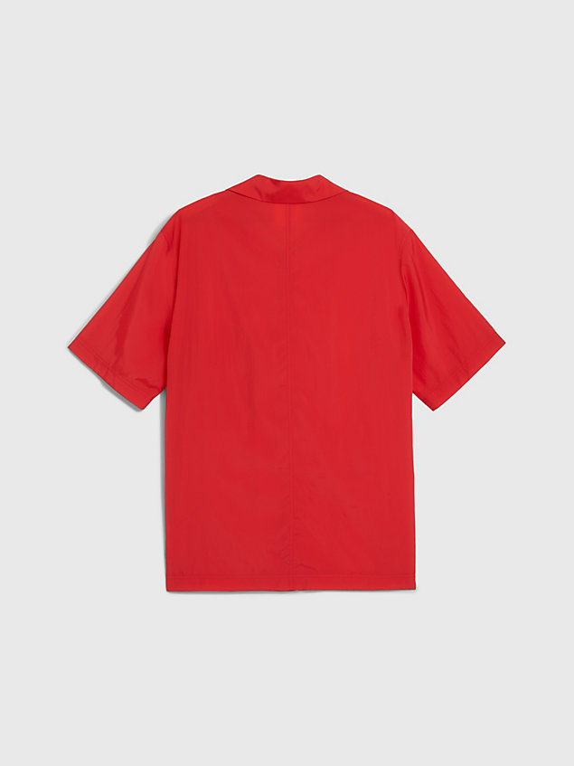 red relaxed nylon short sleeve shirt - pride for men calvin klein jeans