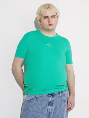aqua green schmales monogramm-t-shirt - pride für herren - calvin klein jeans