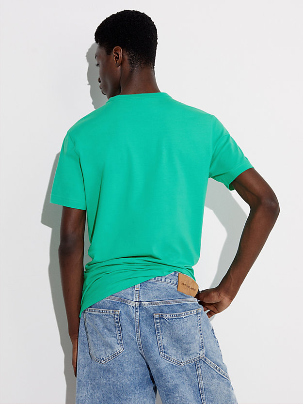 aqua green schmales monogramm-t-shirt - pride für herren - calvin klein jeans
