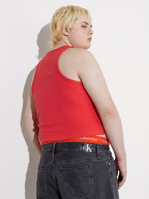 camiseta de tirantes slim - pride red de hombre calvin klein jeans