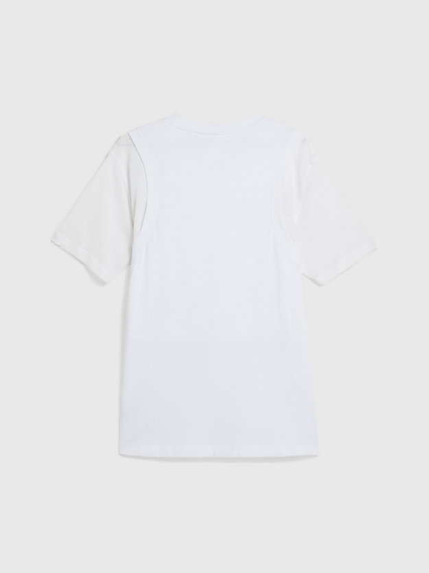 bright white lässiges doppellagiges t-shirt - pride für herren - calvin klein jeans