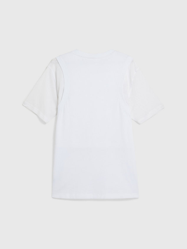 white lässiges doppellagiges t-shirt - pride für herren - calvin klein jeans