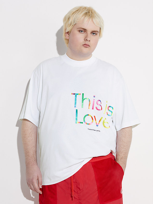 camiseta oversize con logo - pride white de hombre calvin klein jeans