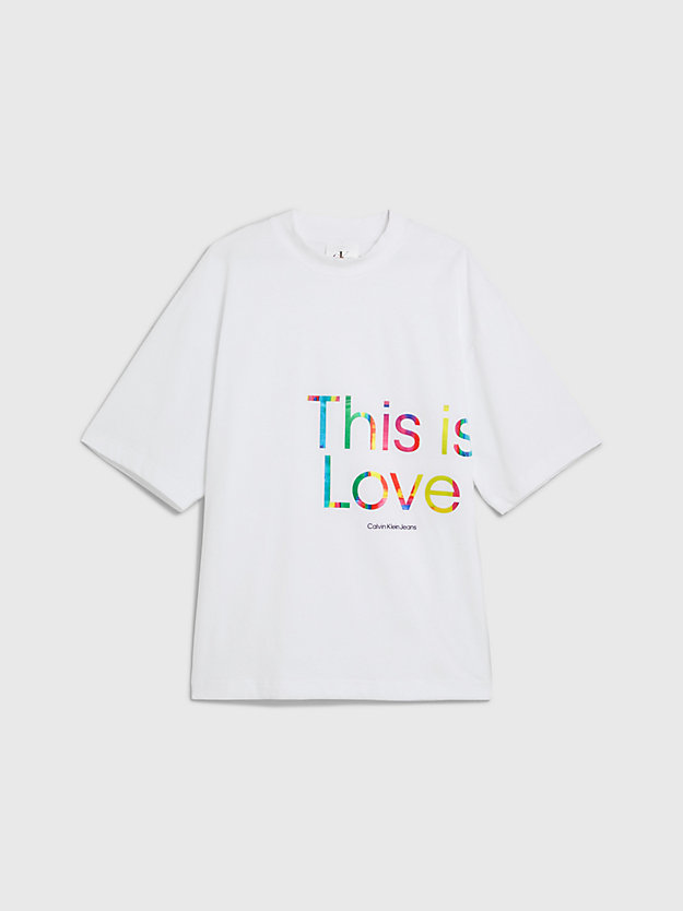 bright white oversized logo t-shirt - pride for men calvin klein jeans