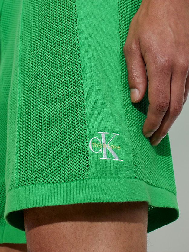 LAGUNA GREEN Crochet Knit Shorts - Pride for men CALVIN KLEIN JEANS