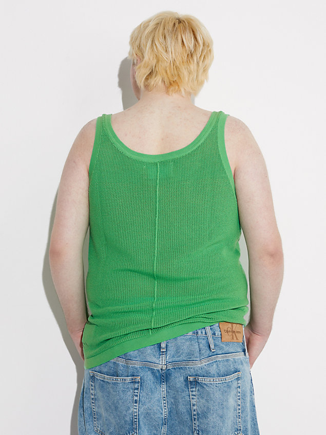 camiseta de tirantes de ganchillo - pride green de hombre calvin klein jeans
