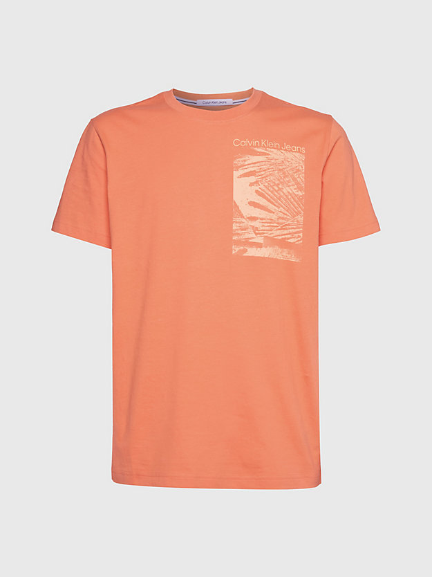 summer squash t-shirt mit palmen-print für herren - calvin klein jeans