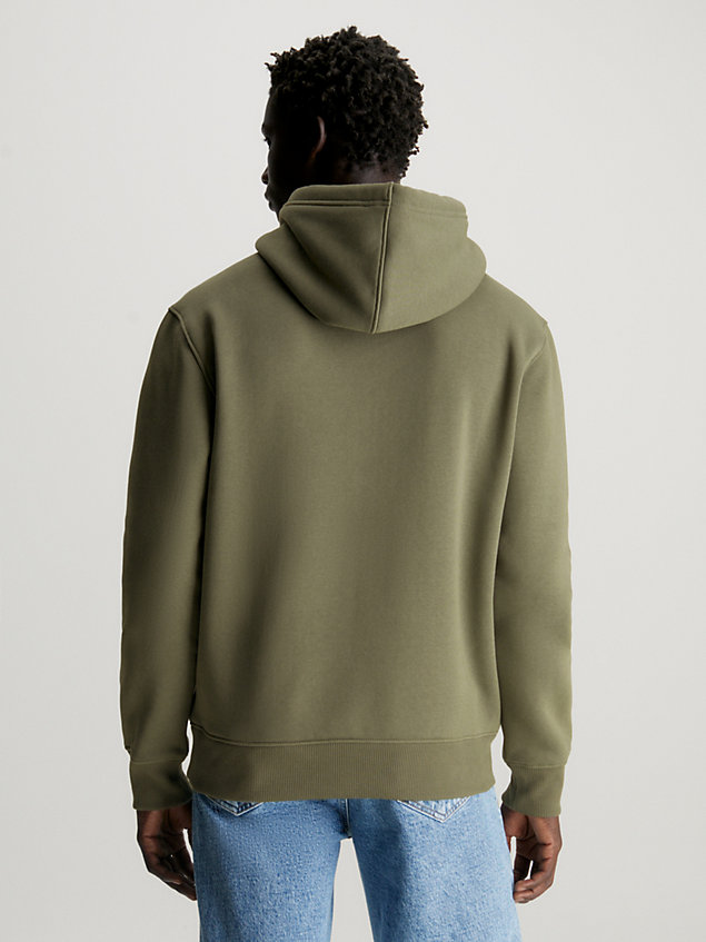 green hoodie aus fleece aus baumwoll-mix für herren - calvin klein jeans