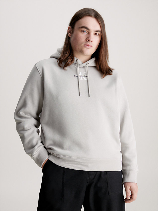 grey monogramm-hoodie für herren - calvin klein jeans