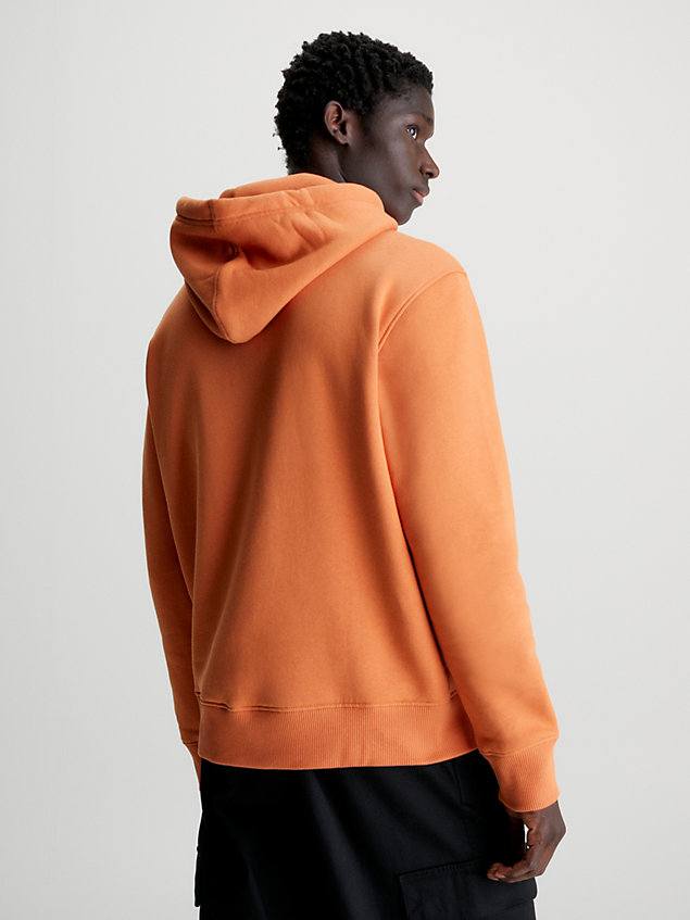 sudadera con capucha y monograma orange de hombre calvin klein jeans