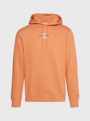 burnt clay monogramm-hoodie aus fleece für herren - calvin klein jeans
