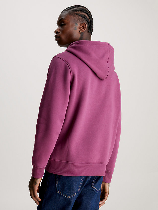 sweat à capuche avec monogramme purple pour hommes calvin klein jeans