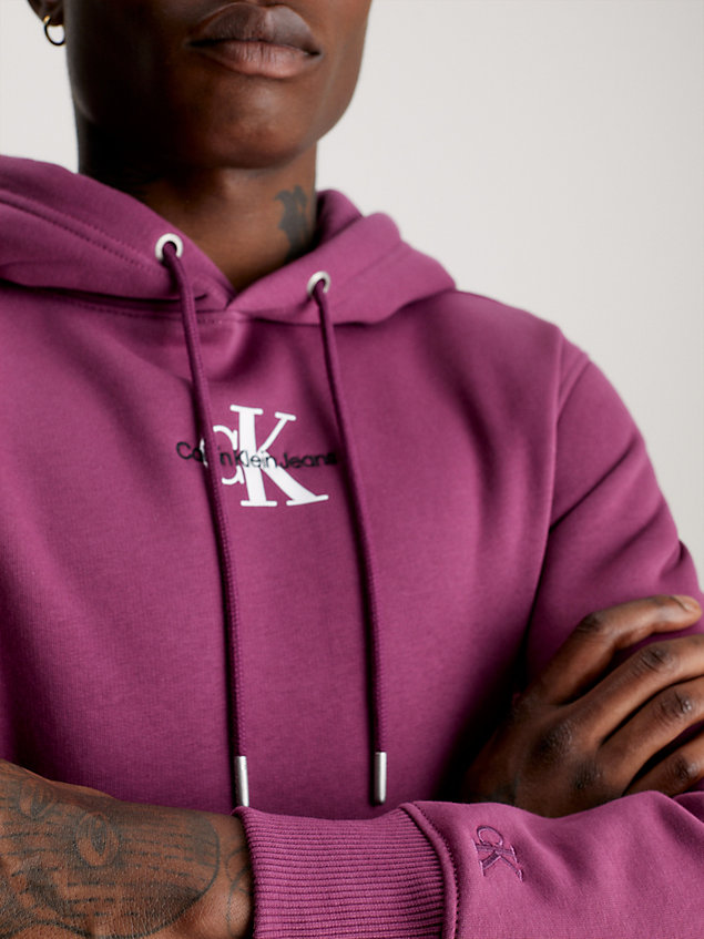 purple monogram hoodie for men calvin klein jeans