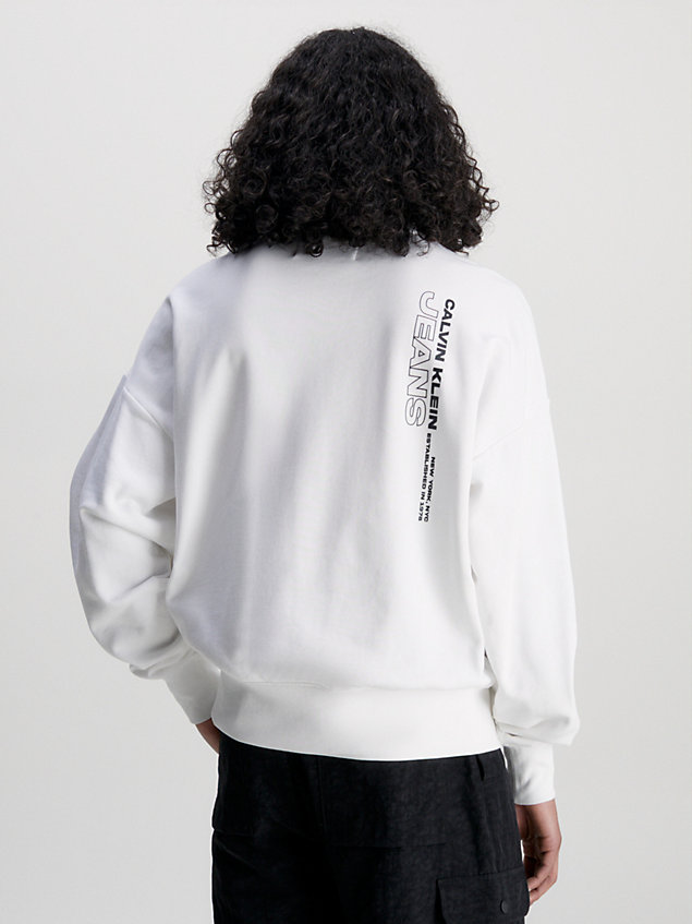 sweat-shirt surdimensionné avec imprimé photo white pour hommes calvin klein jeans