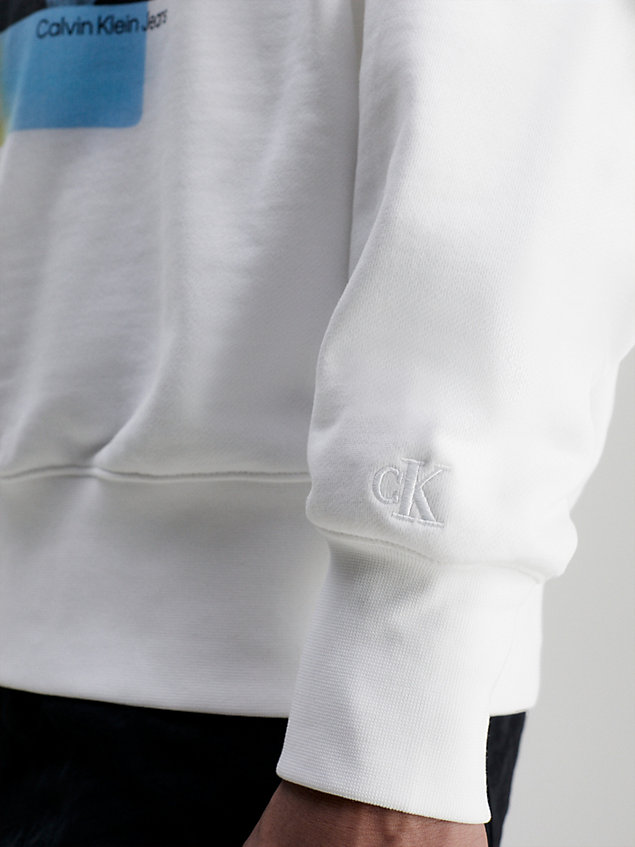 sweat-shirt surdimensionné avec imprimé photo white pour hommes calvin klein jeans