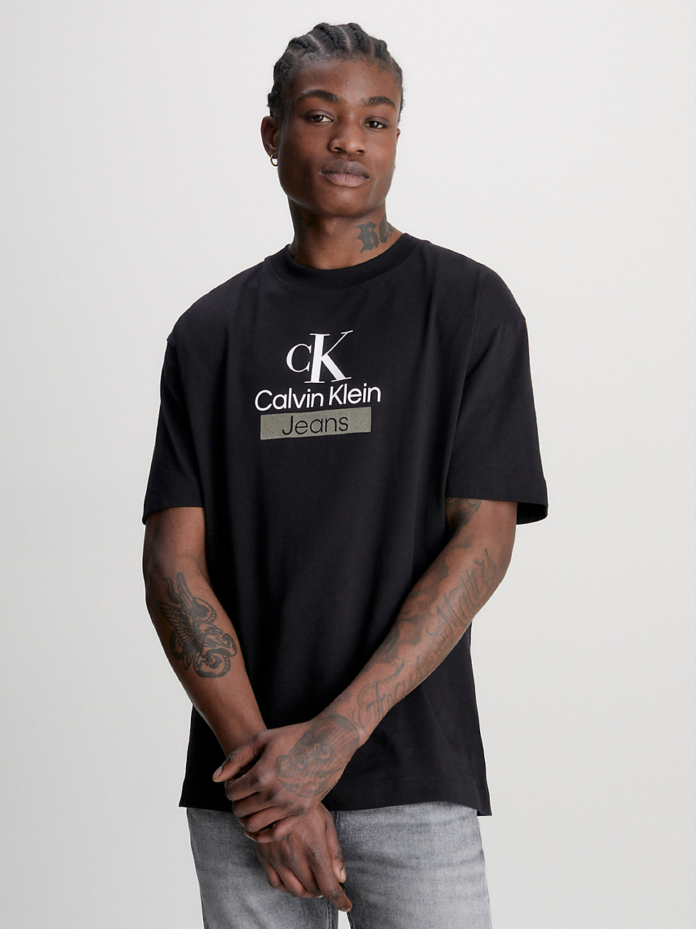 CK BLACK T-Shirt Relaxed Avec Logo undefined hommes Calvin Klein