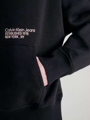 CK BLACK Relaxed Back Logo Hoodie for men CALVIN KLEIN JEANS