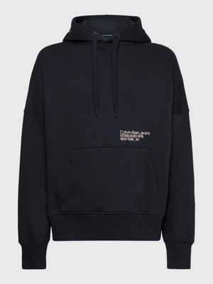 CK BLACK Relaxed Back Logo Hoodie for men CALVIN KLEIN JEANS