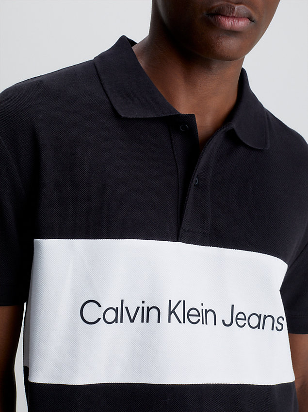 polo color-block white pour hommes calvin klein jeans