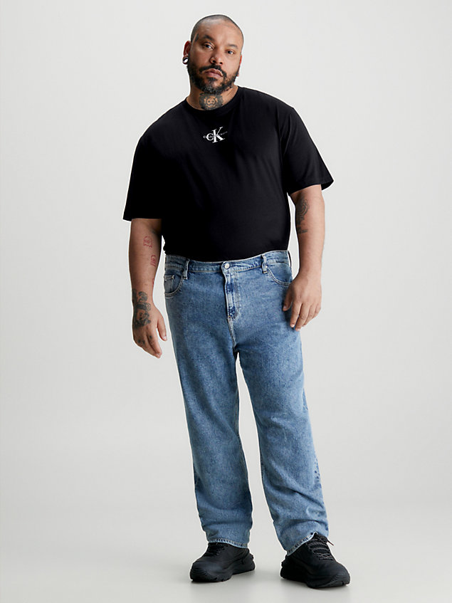 black monogramm-t-shirt in großen größen für herren - calvin klein jeans