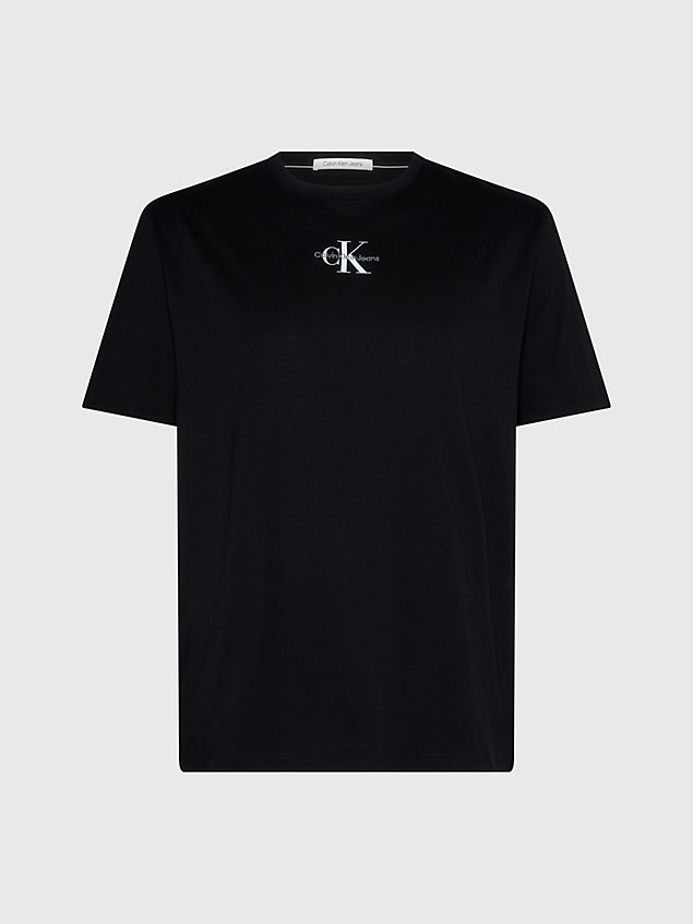 black monogramm-t-shirt in großen größen für herren - calvin klein jeans