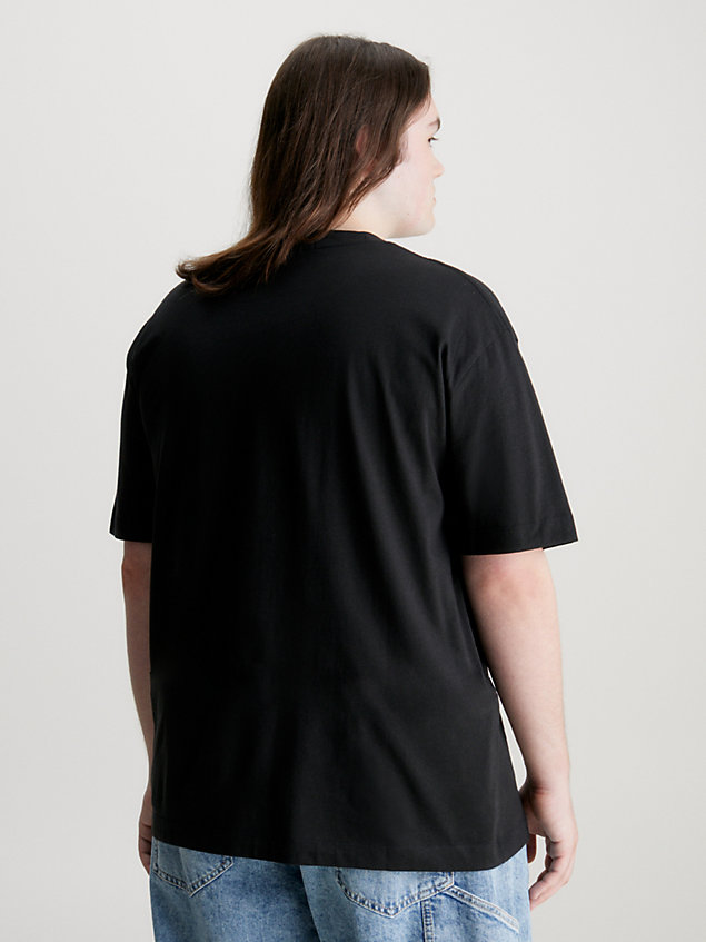 camiseta con logo holgada de talla grande black de hombre calvin klein jeans