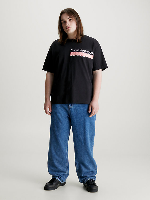 black plus size relaxed logo t-shirt for men calvin klein jeans