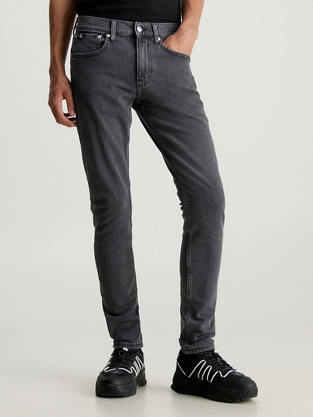 grey slim tapered jeans voor heren - calvin klein jeans