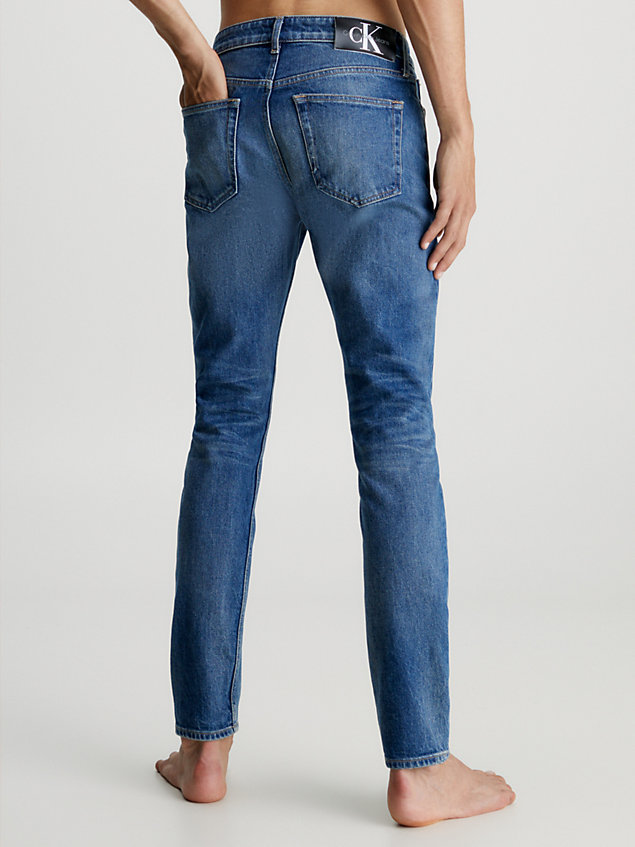 blue slim tapered jeans for men calvin klein jeans
