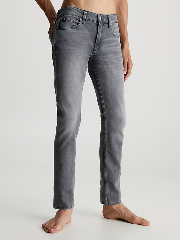 denim grey jeansy slim dla mężczyźni - calvin klein jeans