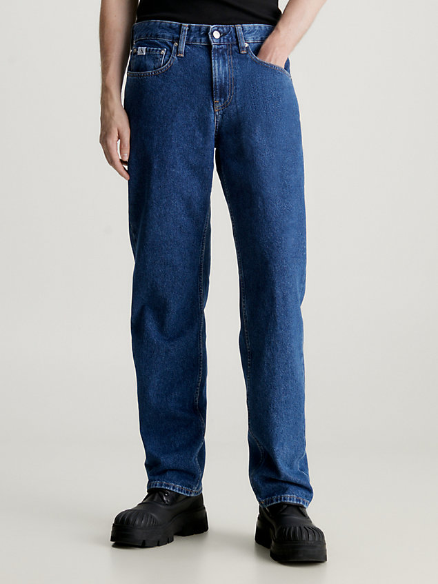 blue 90's straight jeans voor heren - calvin klein jeans