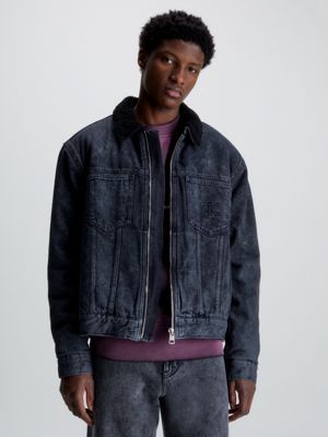 Zip Up Sherpa Denim Jacket Calvin Klein J30J3239001BZ