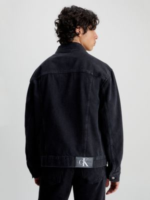 Black jean jacket 2024 with fur mens