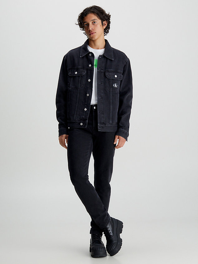 black kurtka jeansowa w stylu lat 90. dla mężczyźni - calvin klein jeans