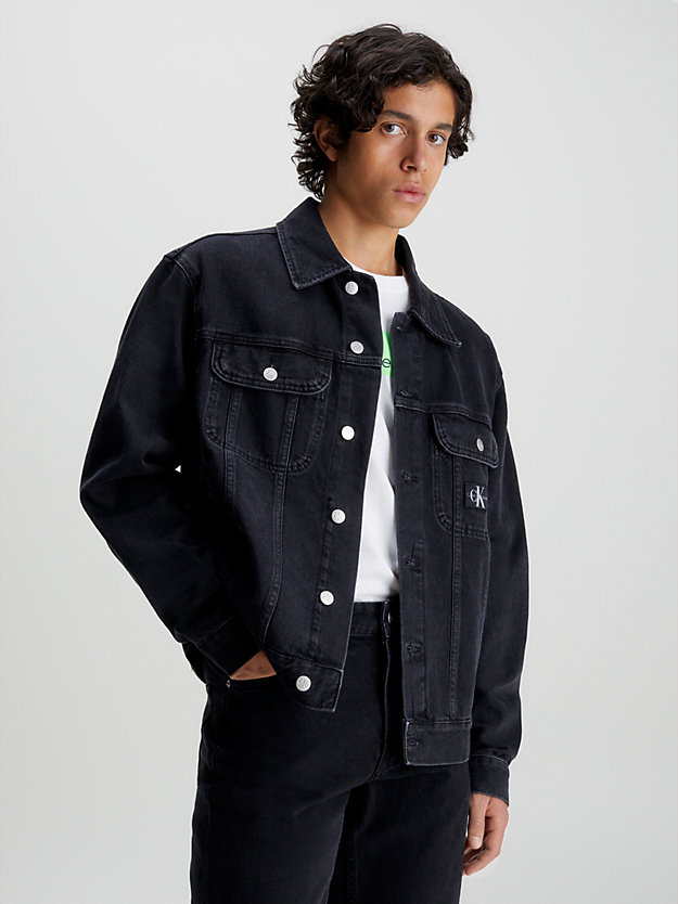 denim black 90's denim jacket for men calvin klein jeans