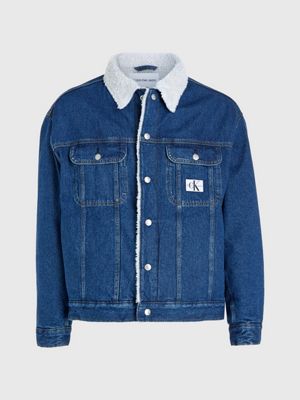 Calvin klein men's hot sale denim trucker jacket