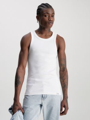 Calvin Klein Jeans Tab Logo Tank Top In White ASOS, 43% OFF