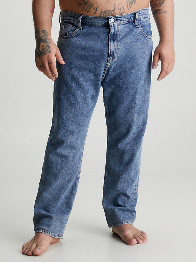 blue plus size tapered jeans for men calvin klein jeans