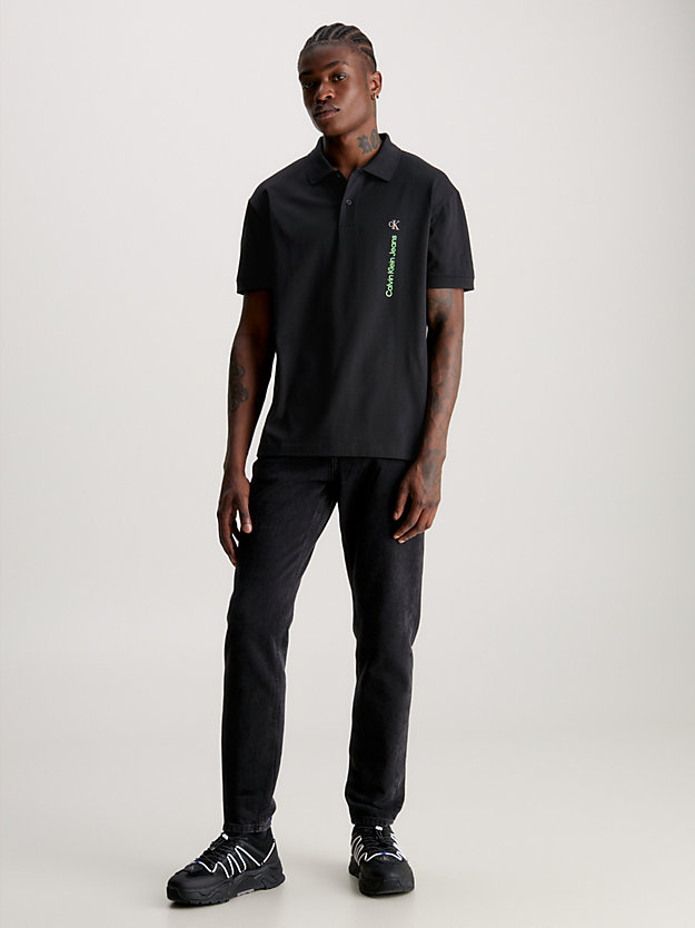 ck black relaxed polo shirt for men calvin klein jeans