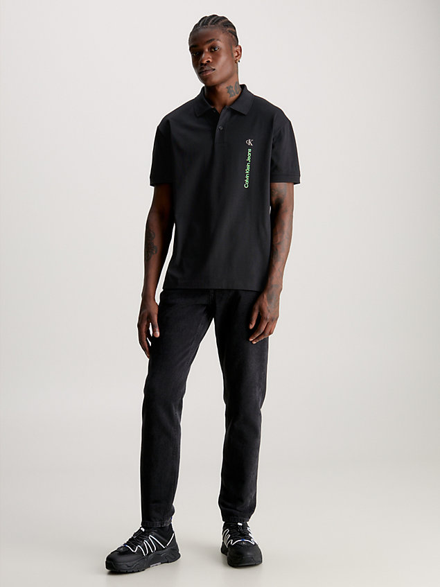 black swobodna koszulka polo dla mężczyźni - calvin klein jeans