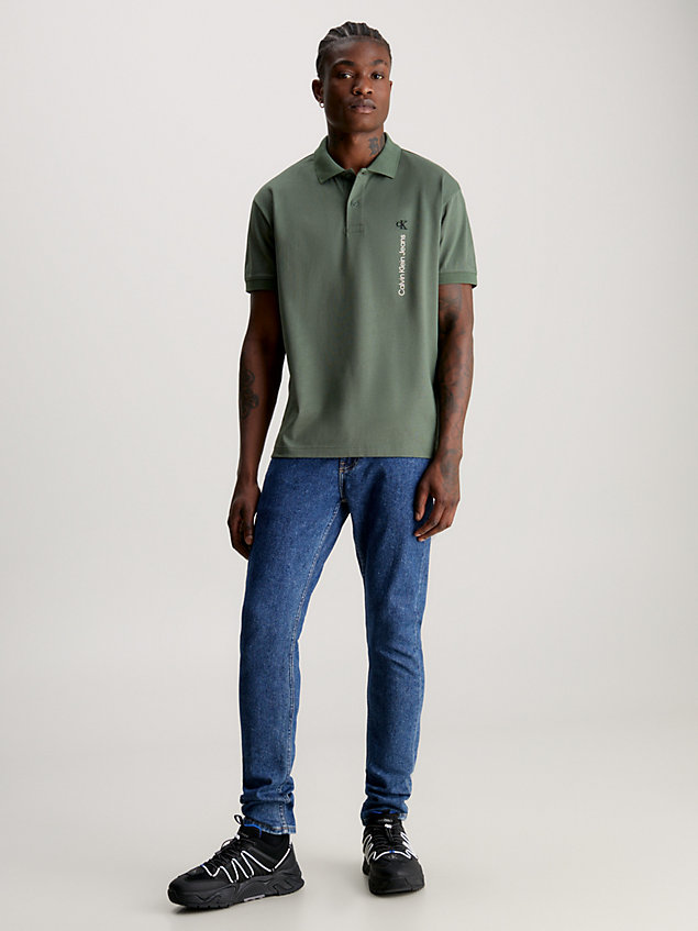 polo relaxed green pour hommes calvin klein jeans