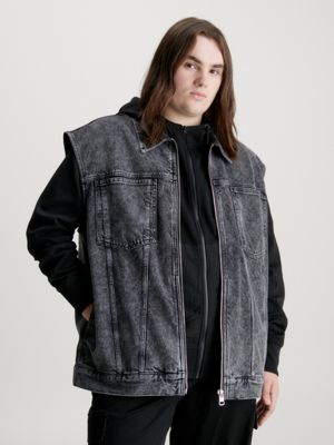 Zip up denim outlet vest