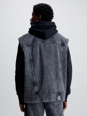 Oversized Zip Up Denim J30J3239601BZ Vest | Calvin Klein®
