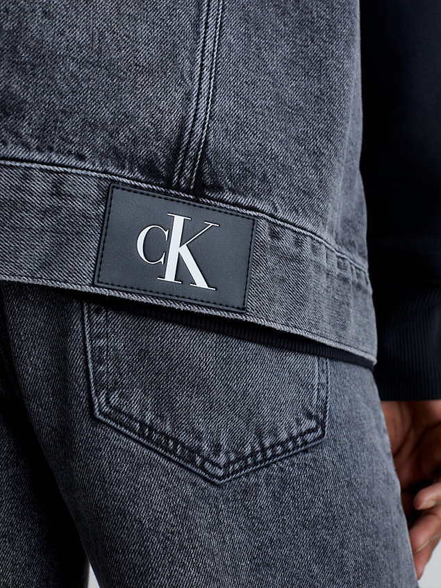 gilet oversize en jean avec fermeture éclair sur toute la longueur grey pour hommes calvin klein jeans
