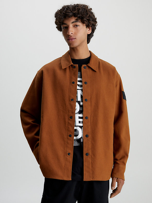 Relaxed Cotton Flannel Shirt Jacket Calvin Klein® | J30J323971GQM