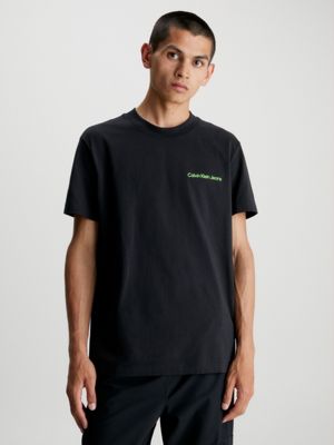 CALVIN KLEIN JEANS - Men's T-shirt with disrupted logo - black -  J30J325190BEH