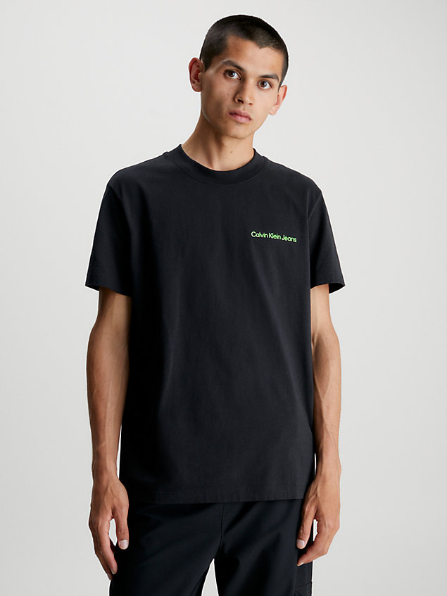 camiseta con logo tape black de hombre calvin klein jeans