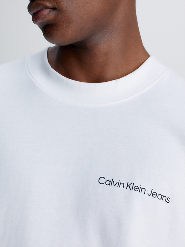 t-shirt logo tape white da uomo calvin klein jeans