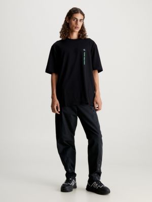 black oversized cotton t-shirt for men calvin klein jeans